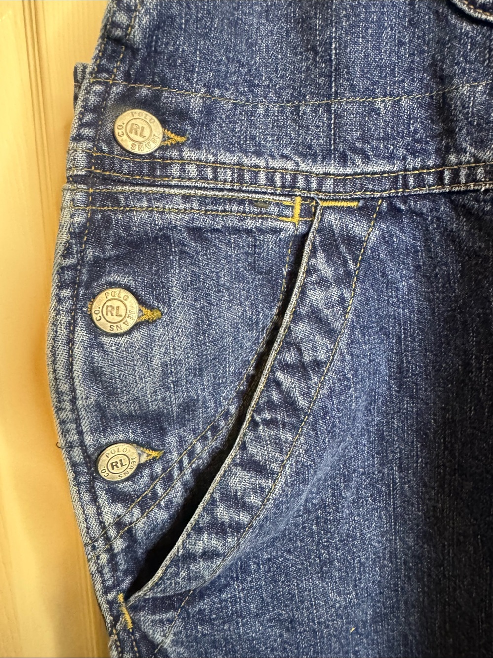 Vintage Polo Jeans Co. Ralph Lauren Denim Men’s Overalls Size Medium Carpenter - Picture 4 of 9